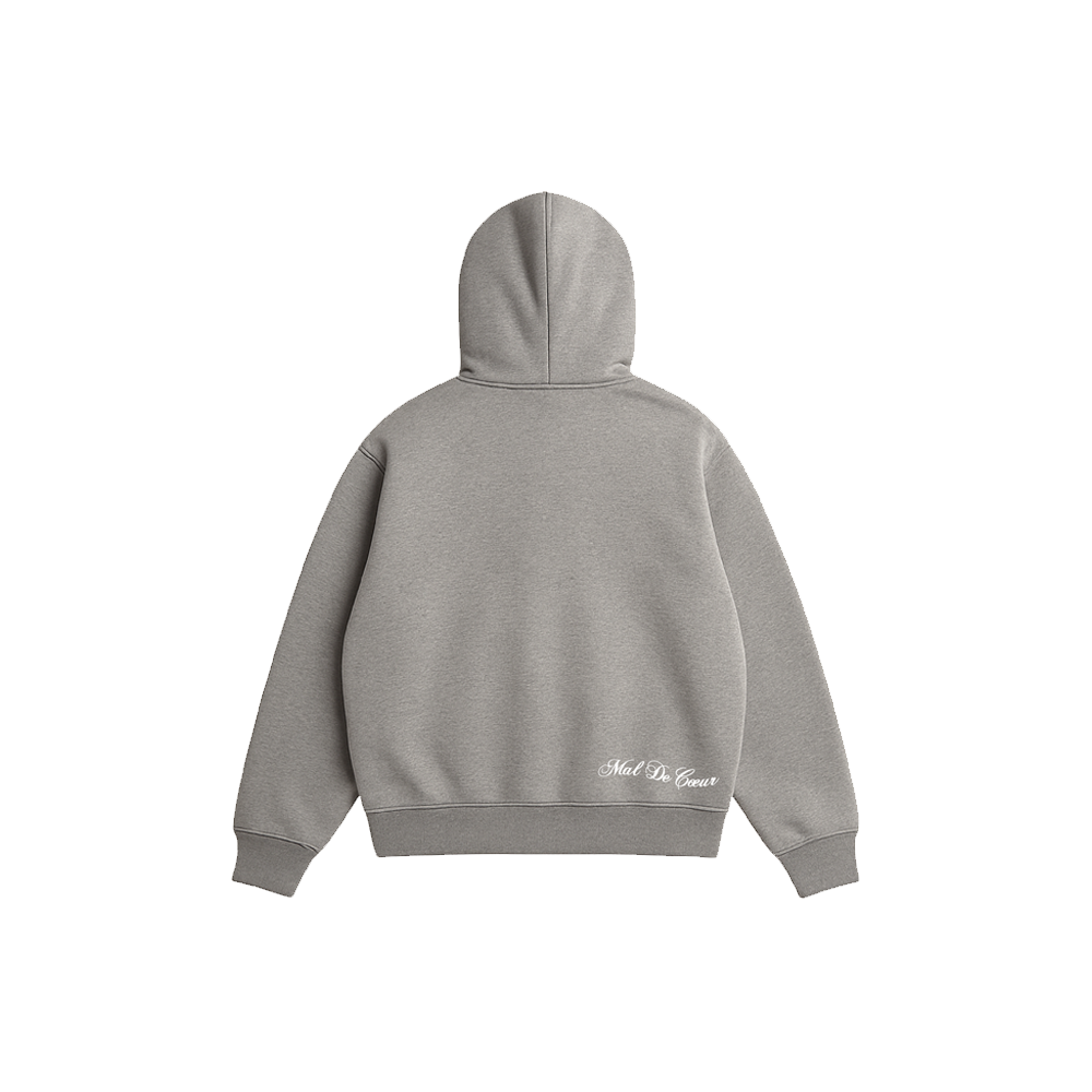 GREY HERITAGE ZIP HOODIE